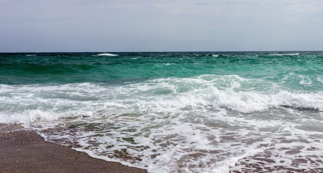 Beach sand landscape and waves