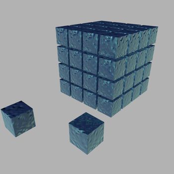 Puzzle cube isolated on white background