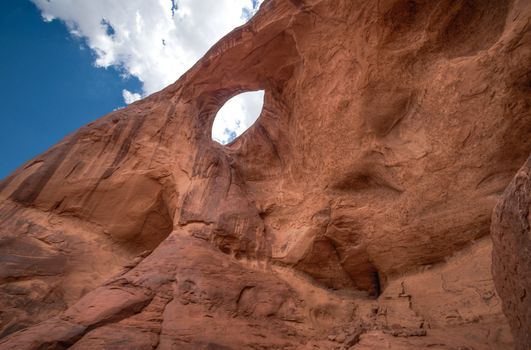 Monument Valley eye. Sandstone formation in Monument Valley which looks like an eye.