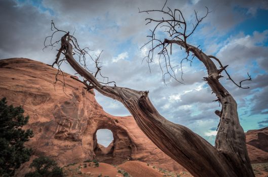 Monument Valley panorama. Panoramic view into Monument Valley near Kayenta navajo natunal park USA.