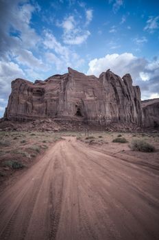 Monument Valley panorama. Panoramic view into Monument Valley near Kayenta navajo natunal park USA.