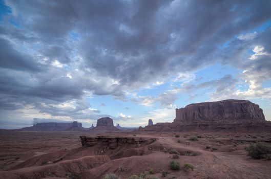 Monument Valley panorama. Panoramic view into Monument Valley near Kayenta navajo natunal park USA.