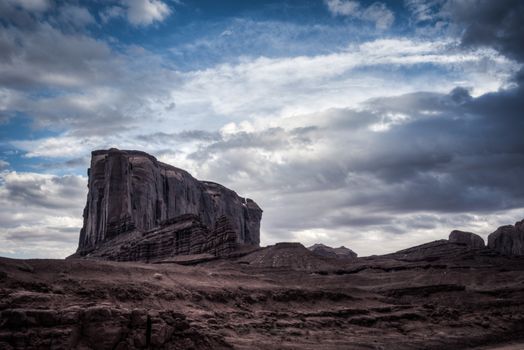 Monument Valley panorama. Panoramic view into Monument Valley near Kayenta navajo natunal park USA.