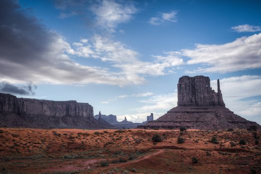 Monument Valley panorama. Panoramic view into Monument Valley near Kayenta navajo natunal park USA.