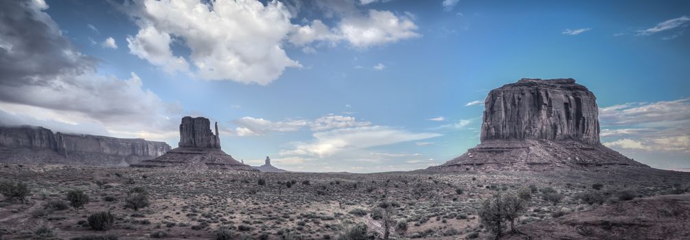 Monument Valley panorama. Panoramic view into Monument Valley near Kayenta navajo natunal park USA.