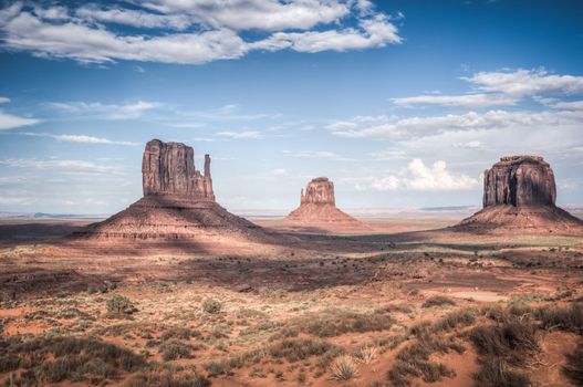 Monument Valley panorama. Panoramic view into Monument Valley near Kayenta navajo natunal park USA.