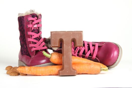 Celebrants of the Sinterklaas celebration are given their initials made out of chocolate.
