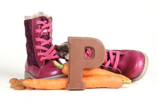 Celebrants of the Sinterklaas celebration are given their initials made out of chocolate.