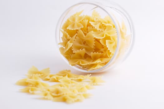 Multi-colored pasta isolated on a white background