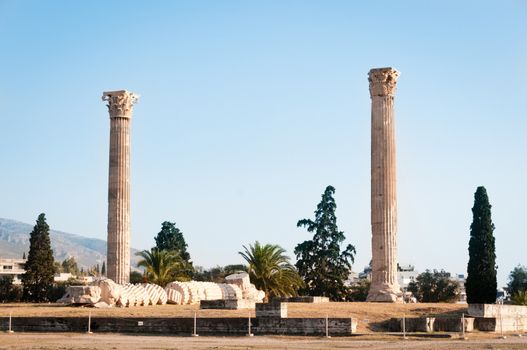 Ruins of Temple of Olimpian Zeus, Athens, Greece