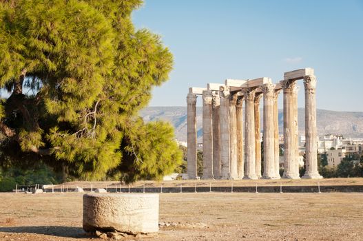 Ruins of Temple of Olimpian Zeus, Athens, Greece