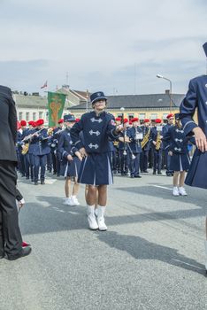 Norwegian Constitution Day is the National Day of Norway and is an official national holiday observed on May 17 each year. This day is also often called the Children's Day. The picture is shot in the center of Halden City.