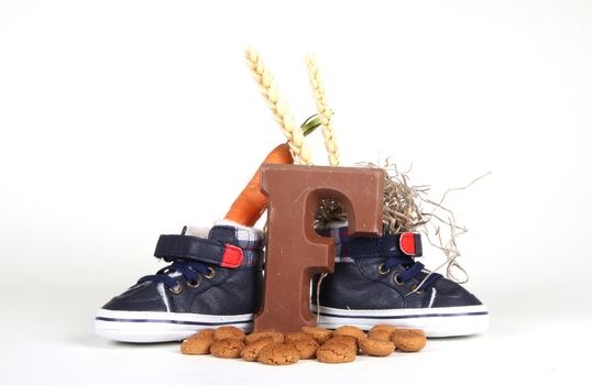 Celebrants of the Sinterklaas celebration are given their initials made out of chocolate.