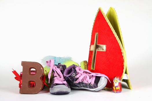 Celebrants of the Sinterklaas celebration are given their initials made out of chocolate.