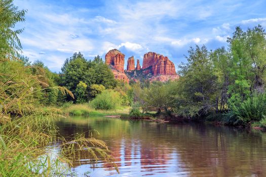 Horizontal view of Cathedral Rock in Sedona, Arizona. 