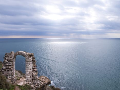 Sea Horizon and Old Ruins at Cape Kaliakra, Bulgaria