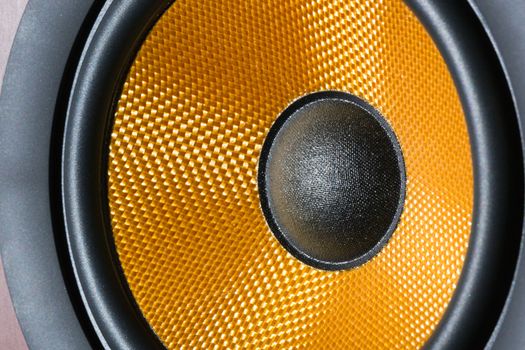 Hi-Fi audio system speaker membrane close-up