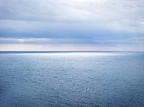Sea Horizon With Sun Rays in Sky