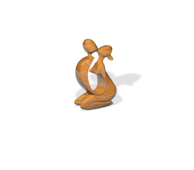 wood figurine isolated man whit woman together