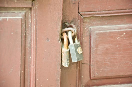 old lock door for safe and secure