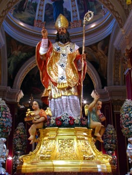 The statue of Saint Nicholas in Siggiewi, Malta.