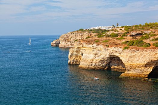 Praia de Benagil beach on atlantic coast, Algarve, Portugal