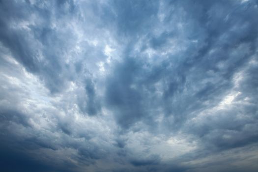 Dark clouds of overcast sky