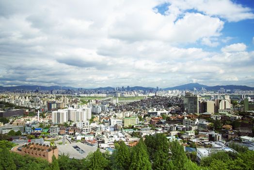 view of central seoul in south korea by day