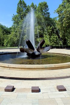 Fountain at famous Sad Janka Krala Park. (The Oldest public park in Central Europe, established in 1774-1776). Bratislava. Slovakia