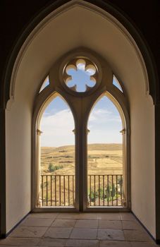 View from the window from inside the castle of Segovia