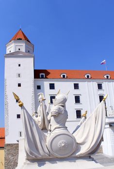 Bratislava castle. Situated on a plateau 85 metres (279 ft) above the Danube. First stone was setlled in the 10th century. Slovakia