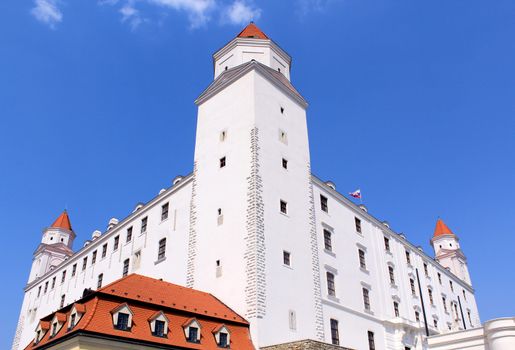 Bratislava castle. Situated on a plateau 85 metres (279 ft) above the Danube. First stone was setlled in the 10th century. Slovakia