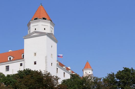 Bratislava castle. Situated on a plateau 85 metres (279 ft) above the Danube. First stone was setlled in the 10th century. Slovakia