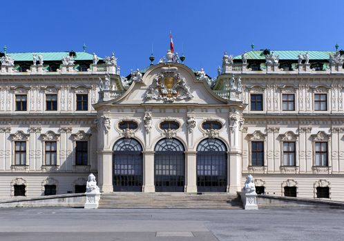 Belvedere Palace Facade, Vienna, Austria.