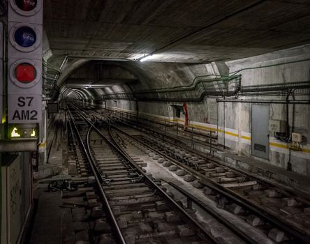 Underground facility with a big tunnel leading deep down