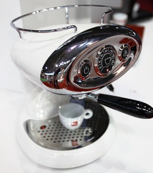 Illy Caffè coffee machines in exhibition at Tuttofood 2013, Milano World Food Exhibition.