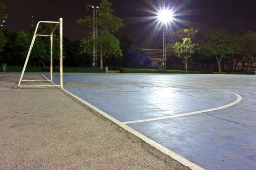 goal on stone soccer field