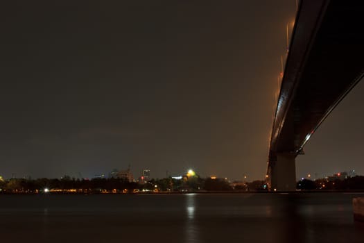 Thailand Rama XIIII  Bridge at night