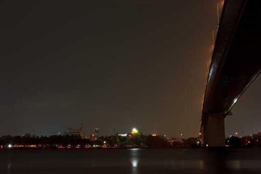 Thailand Rama XIIII  Bridge at night