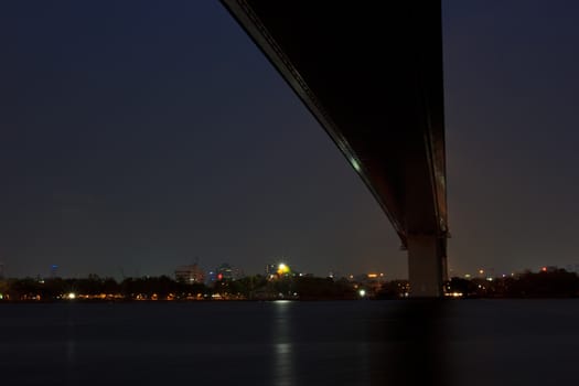 Thailand Rama XIIII  Bridge at night