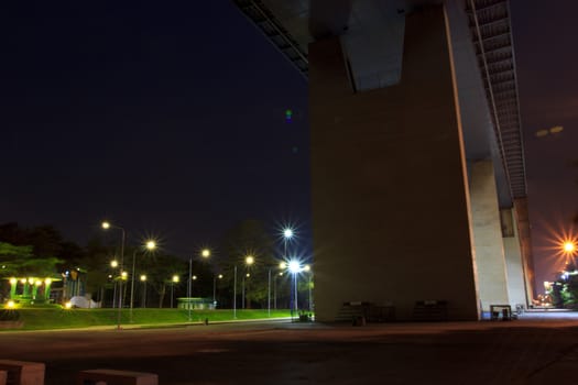 Thailand Rama XIIII  Bridge at night