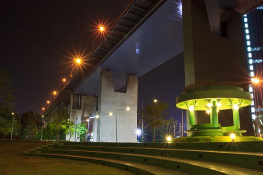 Thailand Rama XIIII  Bridge at night