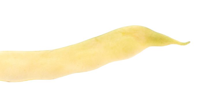 Close up of yellow bean pod. Isolated on a white background.