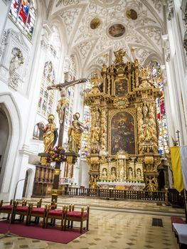 Picture of the indoor of the church Mariae Himmelfahrt in the town Landsberg am Lech, Bavaria, Germany
