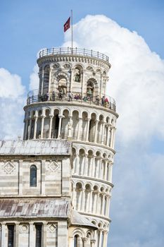 Picture of the Leaning Tower of Pisa at the Miracles place in Italy, Europe