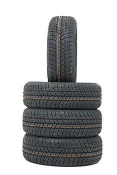 A set of new winter tyres