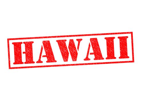 HAWAII Rubber Stamp over a white background.