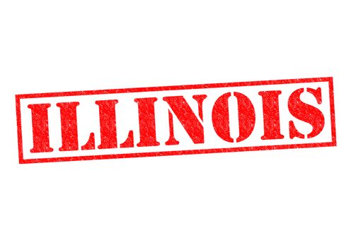 ILLINOIS Rubber Stamp over a white background.
