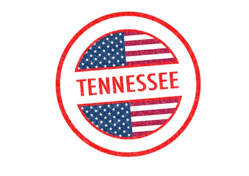 Passport-style TENNESSEE rubber stamp over a white background.