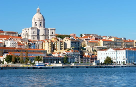 Famous National Pantheon in Lisbon, Portugal (View from Tagus river)                          